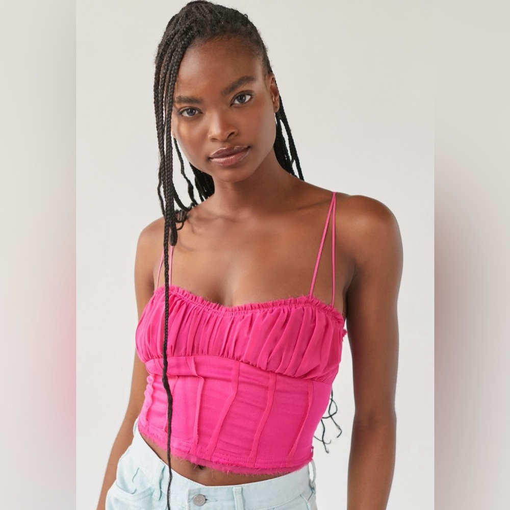 UO Ronny Raw-Edge Cami - Berry